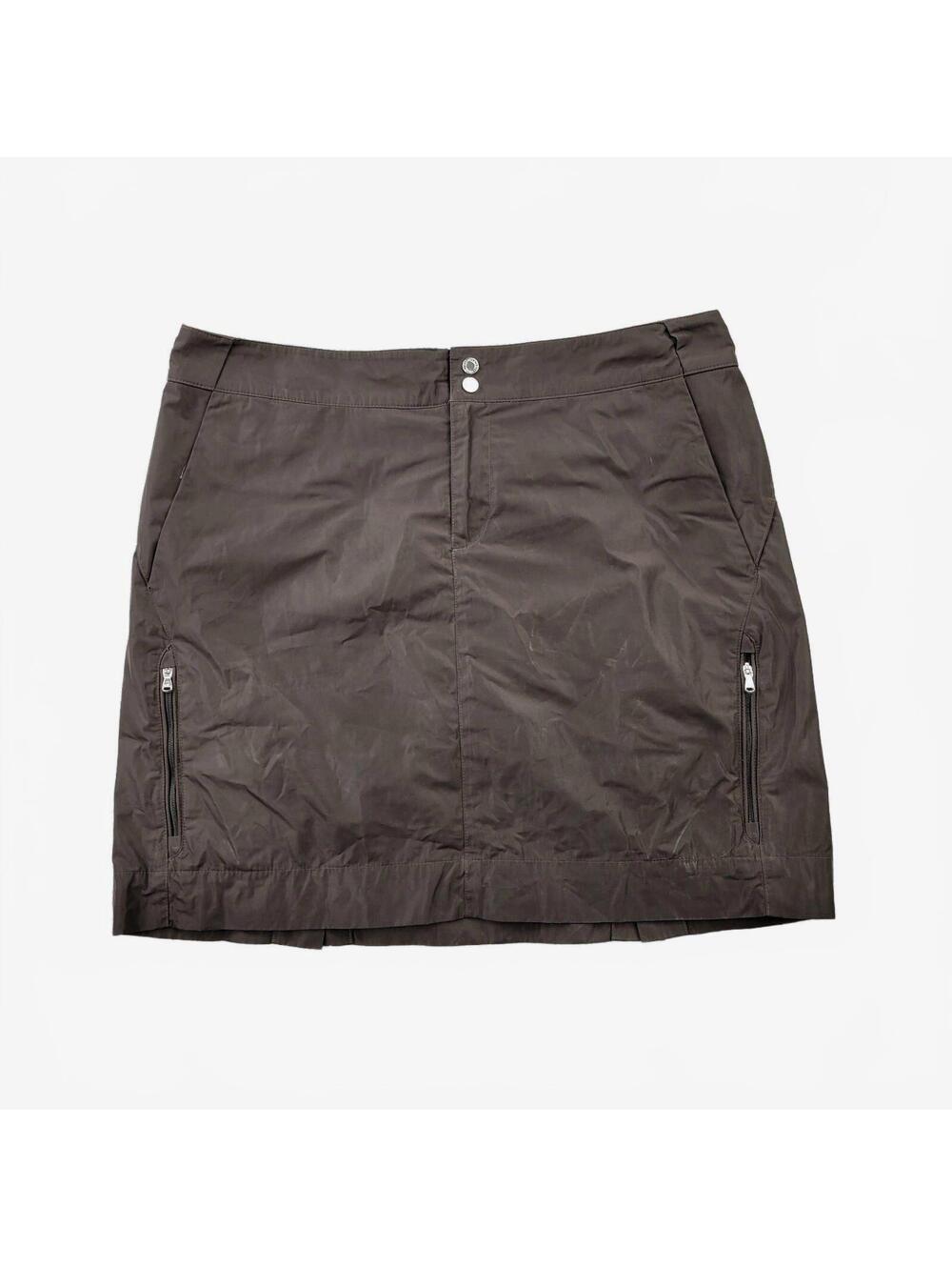 Ralph Lauren Golf Brown Skort Womens 10 Tennis Athleisure Sportsy Zip Pockets